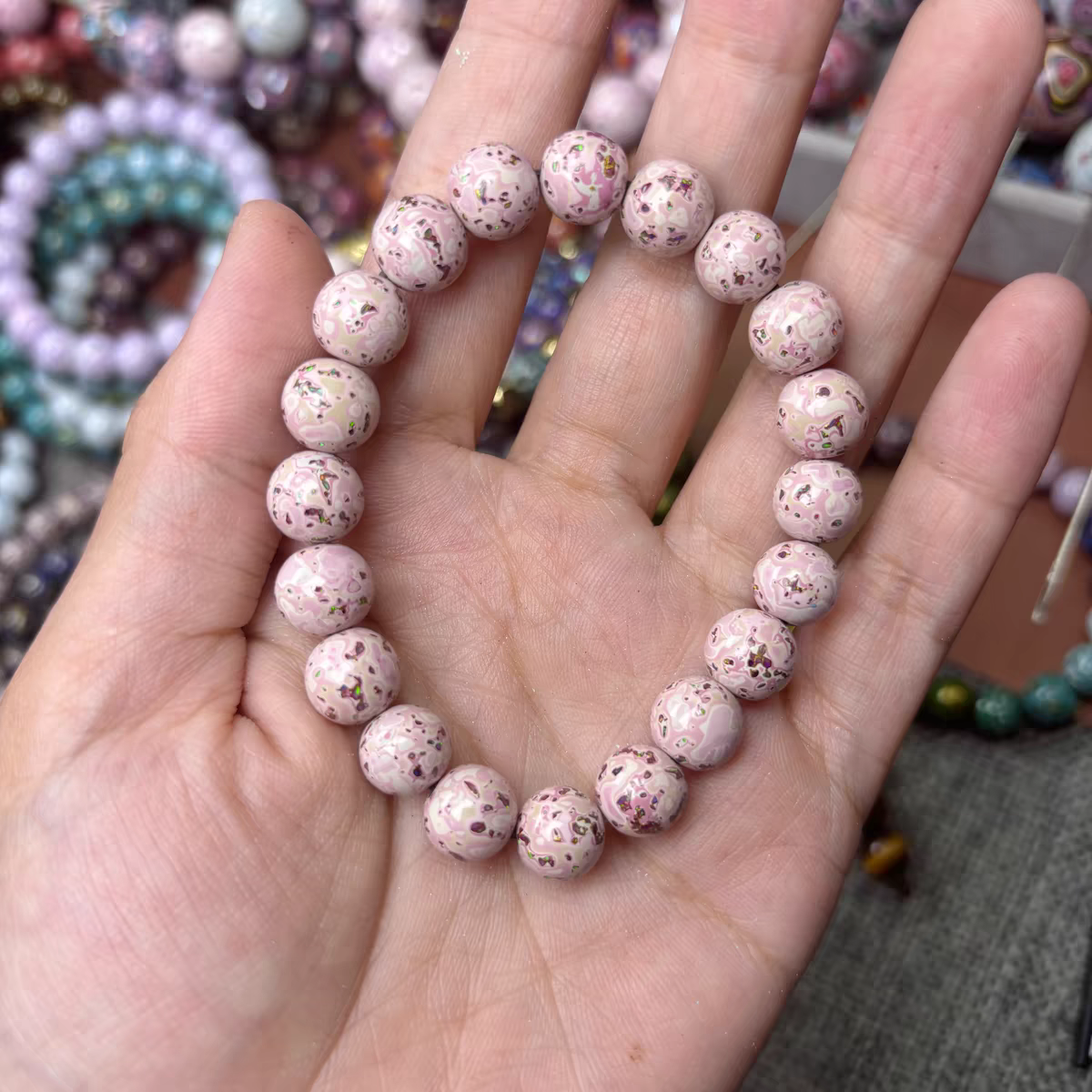 ハンドメイド ブレスレット バングル 漆器 漆塗り リストバンド 古代の技術 紫檀 螺鈿 オパール 誕生日 周年記念日