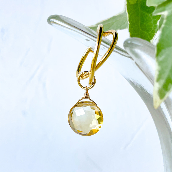 16kgp 宝石質シトリン イヤリング