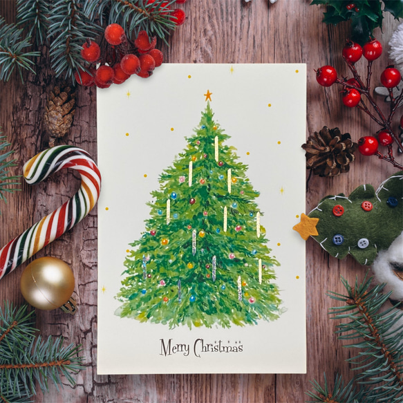クリスマスツリー】 ポストカード B5 A4 はがき Christmas クリスマス