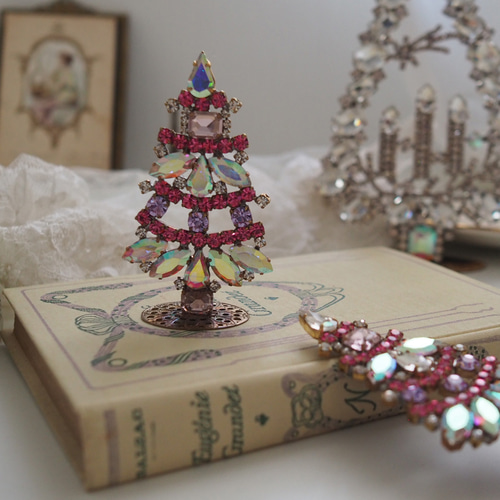 チェコガラスツリー auroracrystalXpink その他インテリア雑貨 *LULU