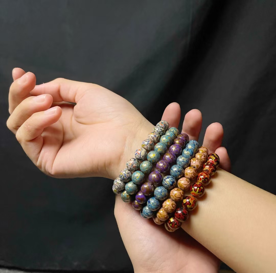 ハンドメイド ブレスレット バングル 漆器 漆塗り リストバンド 古代の技術 紫檀 螺鈿 オパール 誕生日 周年記念日