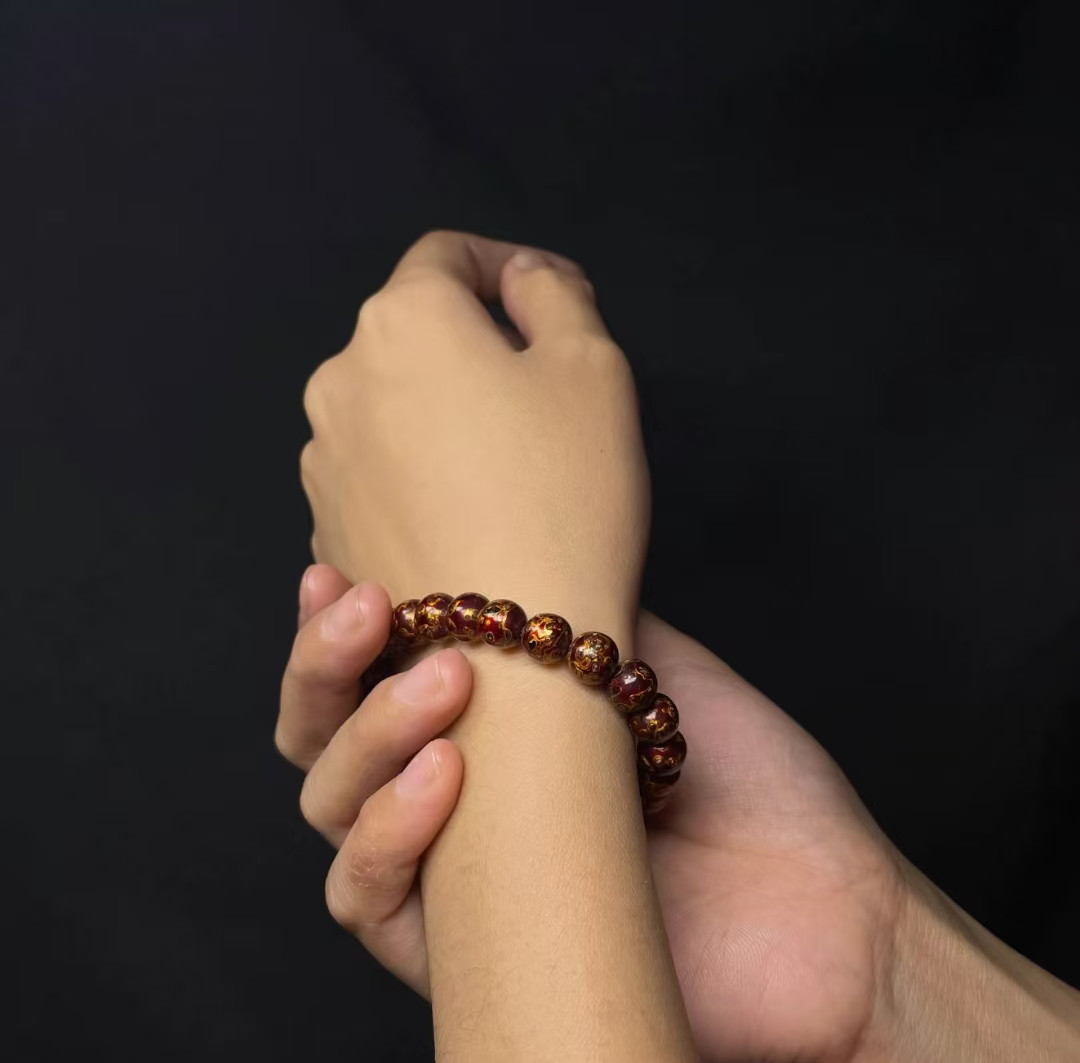 ハンドメイド ブレスレット バングル 漆器 漆塗り リストバンド 古代の技術 紫檀 螺鈿 オパール 誕生日 周年記念日