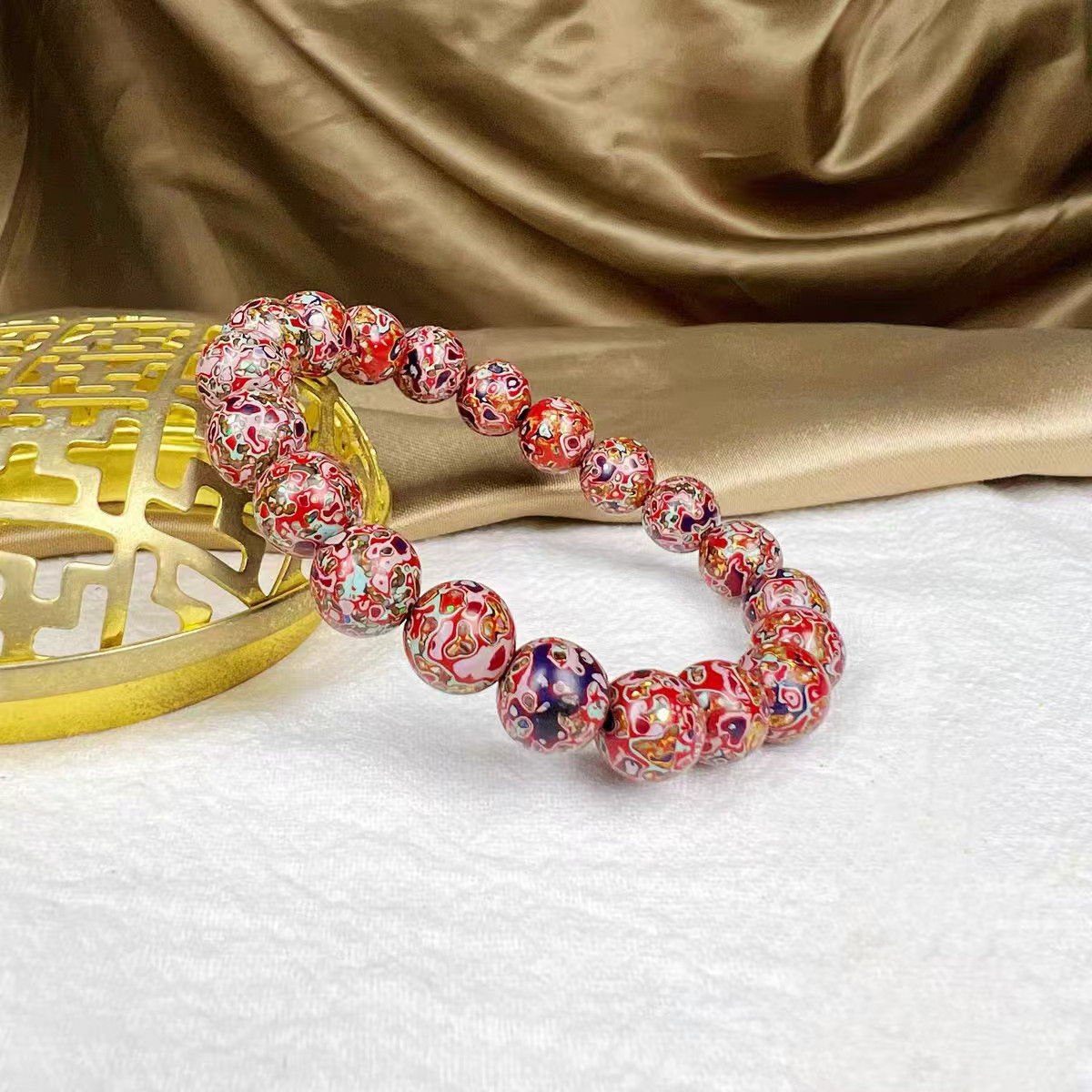 ハンドメイド ブレスレット バングル 漆器 漆塗り リストバンド 古代の技術 紫檀 螺鈿 オパール 誕生日 周年記念日