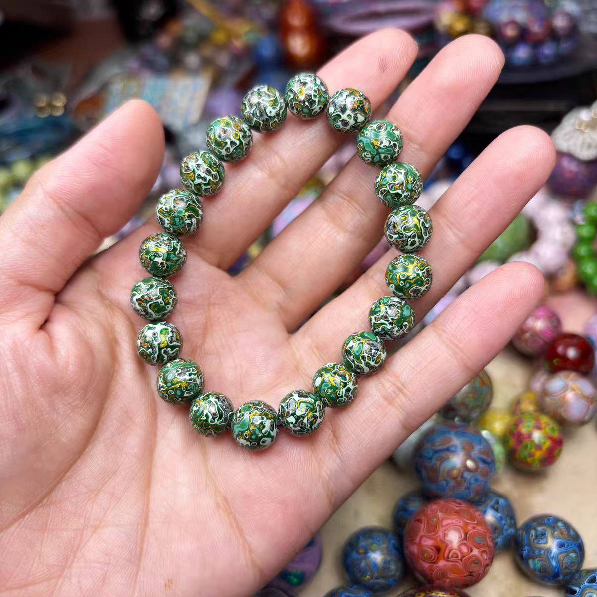 ハンドメイド ブレスレット バングル 漆器 漆塗り リストバンド 古代の技術 紫檀 螺鈿 オパール 誕生日 周年記念日