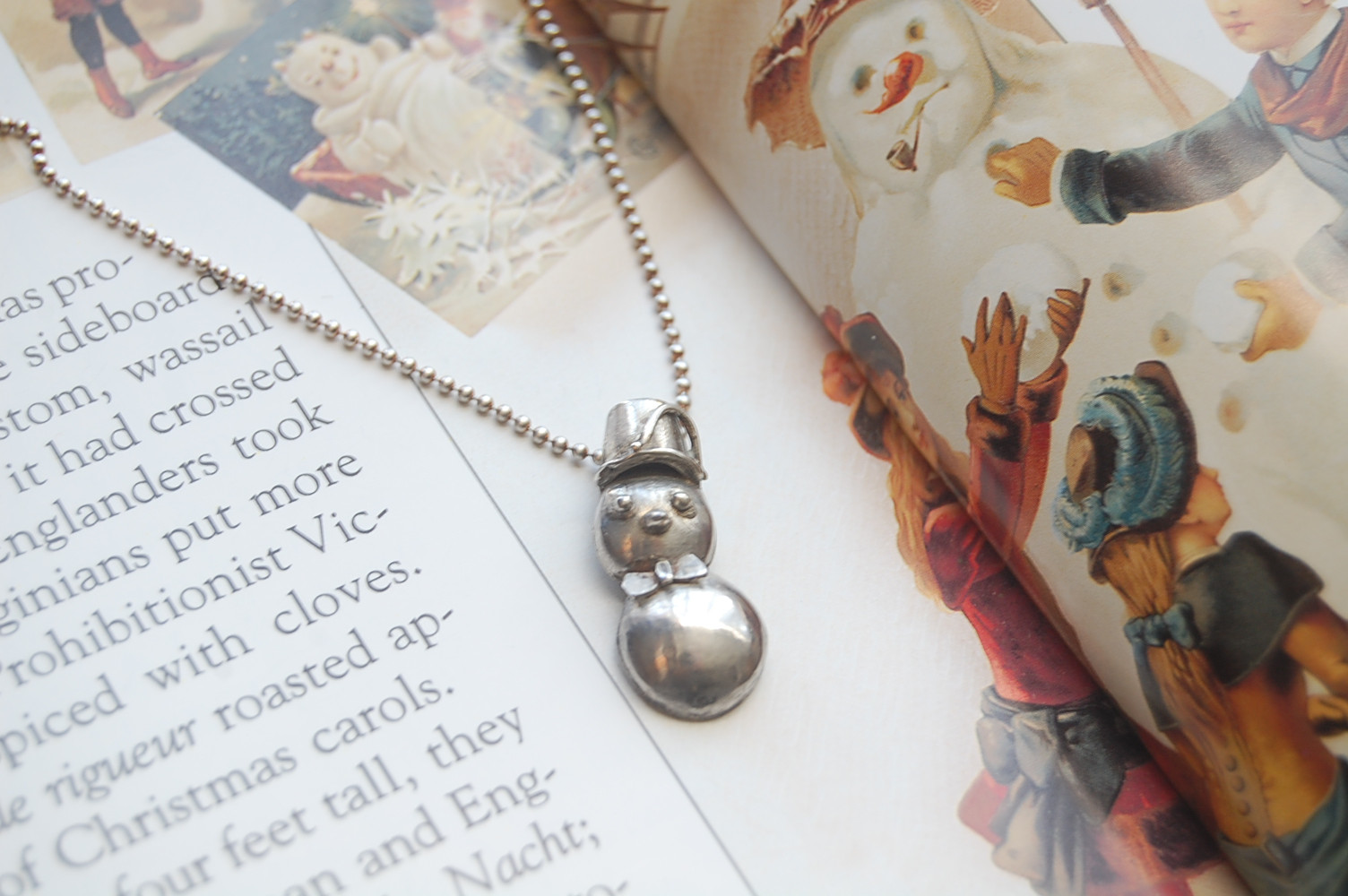 銀のスノーマンペンダント②［SILVER950］