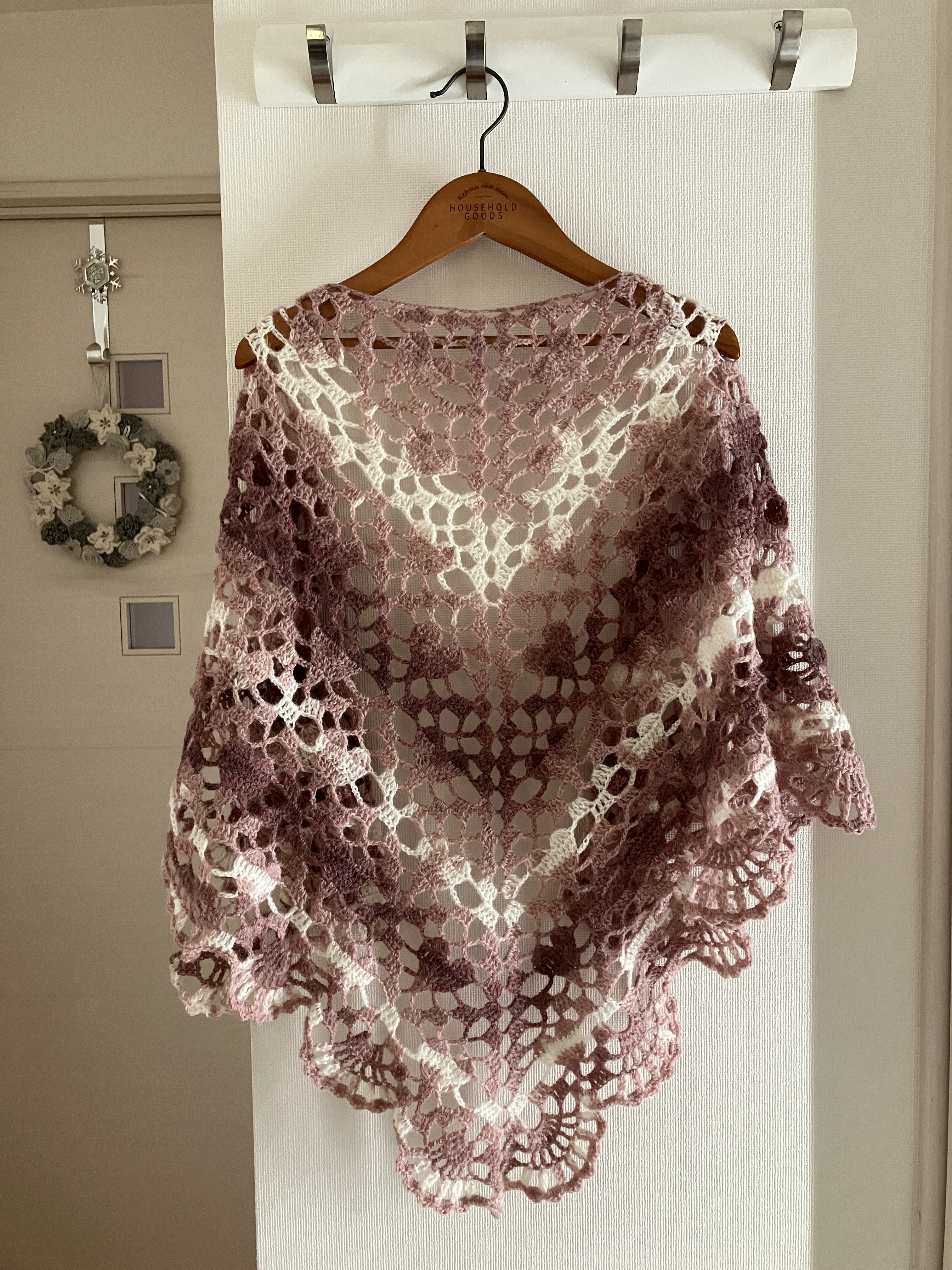 ★送料無料★自宅で洗濯OK★あったかウール混の三角ショール・バレエショール