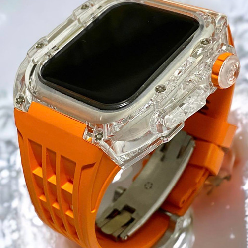 ☆アップルウォッチバンドラバーベルトカバー AppleWatch ケース  