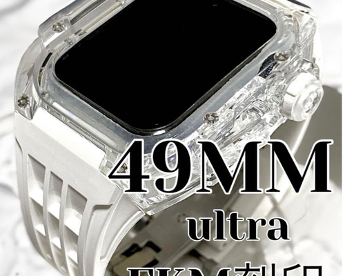 49mm カーボンカバーケース　ラバーバンドapple watch ultra Apple Watch apple watch アップルウォッチ ULTRA ウルトラ 49mm