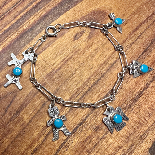 メンズアクセサリーメンズチェーンブレスレットナバホチャームシルバー925 No.659メンズチェーンブレスレットナバホシルバー925チャーム