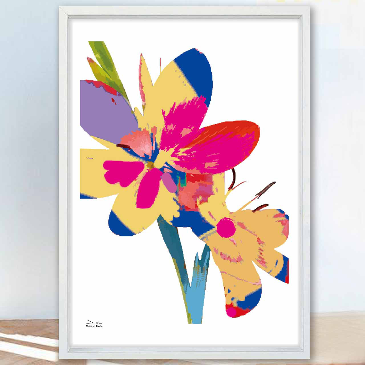 情熱Color　花　お気に入り8000件突破　イラスト　ポスター　A4〜A1　アート  アートポスター　3234