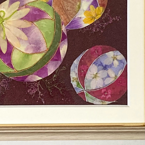 押し花 押し花額 押し花アート ひな祭り てまり 和風 和モダン