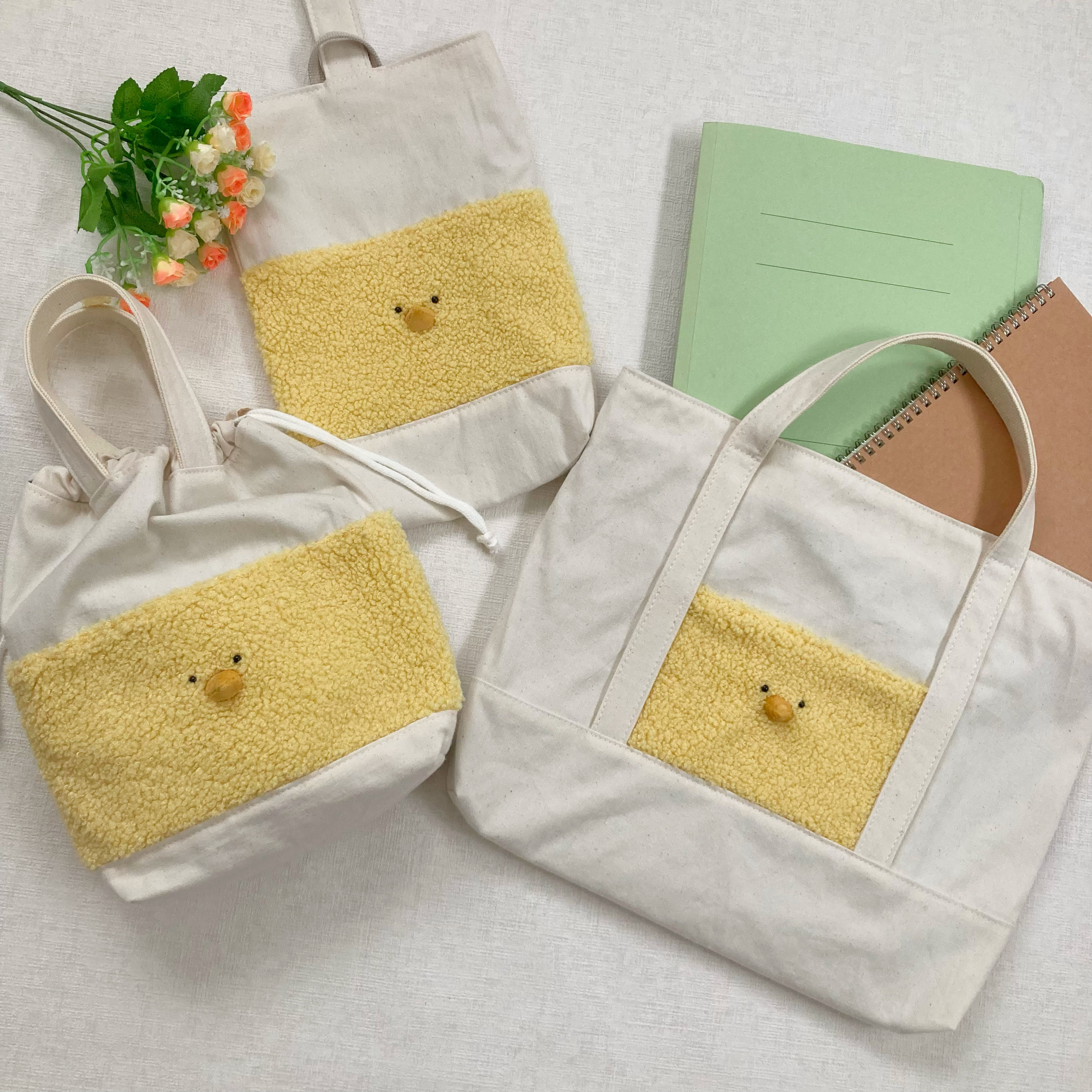 ひよこの入園入学セット　男の子　女の子　シンプル　帆布