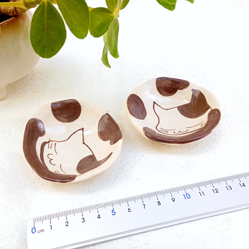 すぎはらゆり　猫イラスト豆皿食器セット 5枚入り すぎはらゆり 猫イラスト豆皿食器セット 5枚入り