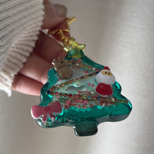 シマエナガ❁⃘*.゜レジンキークリップ クリスマス キークリップ とりさん 小鳥 鳥 シマエナガ 鍵 キーホルダー