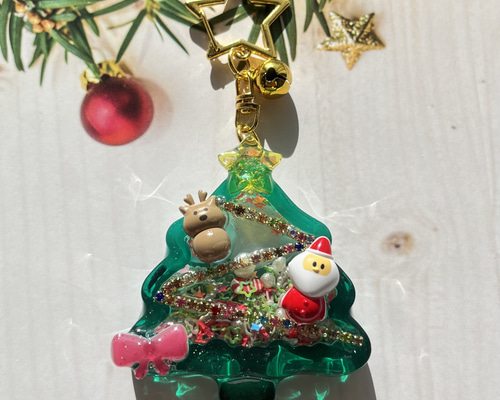 X'mas☆雪ダルマとツリー　他レジンキーホルダー計6点 X´mas☆雪ダルマとツリー 他レジンキーホルダー計6点