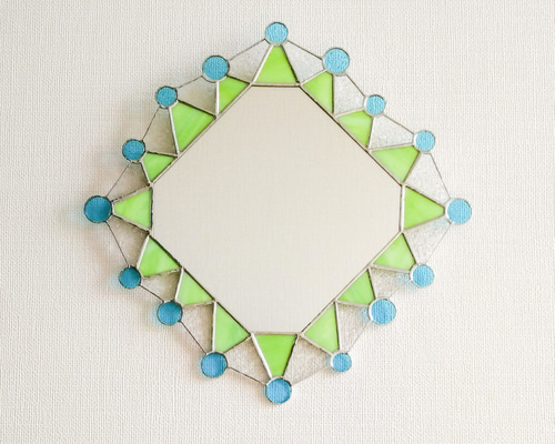 ギザギザにマルg＊ステンドグラスの鏡 その他インテリア雑貨 glassMA