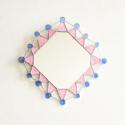 ギザギザにマルｐ＊ステンドグラスの鏡 1枚目の画像