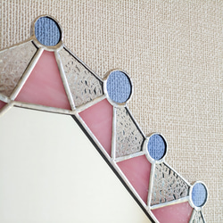 ギザギザにマルｐ＊ステンドグラスの鏡 2枚目の画像