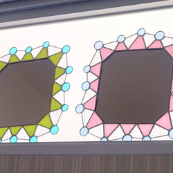 ギザギザにマルｐ＊ステンドグラスの鏡 6枚目の画像