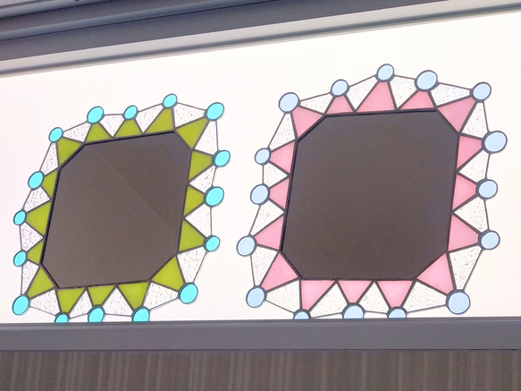 ギザギザにマルｐ＊ステンドグラスの鏡 6枚目の画像