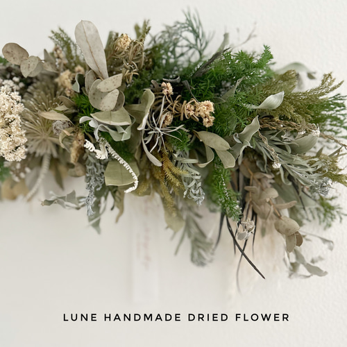 ドライフラワースワッグ 横長スワッグ スワッグ lune 通販 18598857