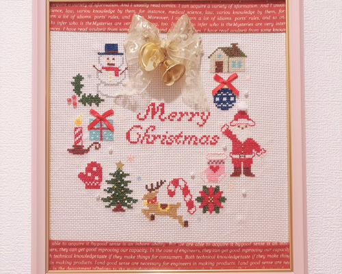 クロスステッチ完成品　クリスマス18ct b77f8af9d0cfe6999bfa20c067747d