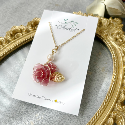 薔薇のネックレス＊ふたりの約束（レッド） ネックレス