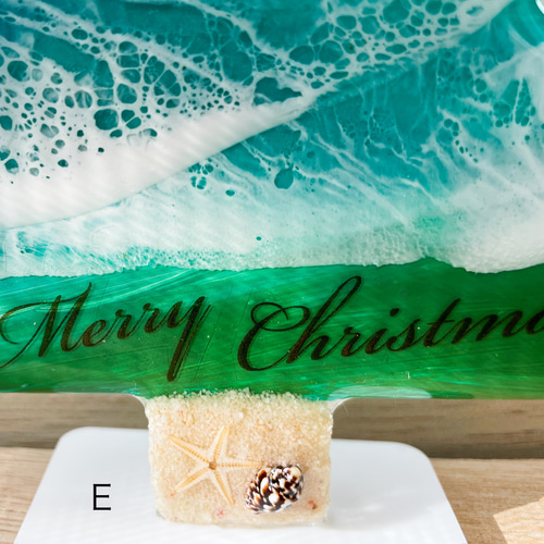 波アート アクリルパネルのクリスマスツリー☆エポキシレジン 立体