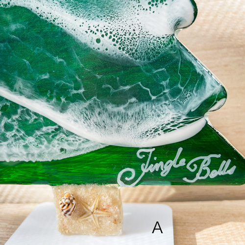 波アート アクリルパネルのクリスマスツリー☆エポキシレジン 立体