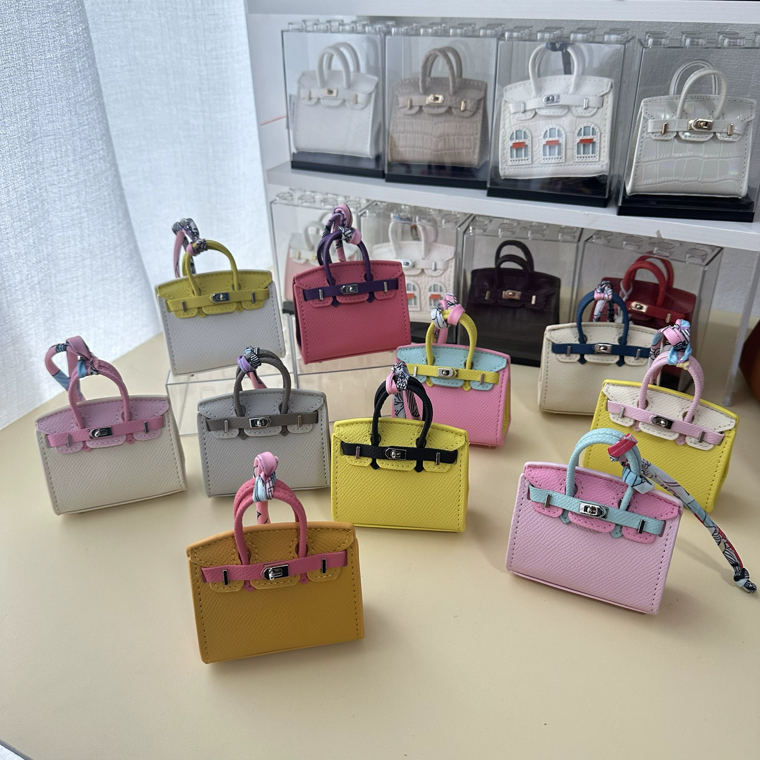 【Mini Bag】BJD Brikinカラーブロック本革手掌のヘッドフォンケースチャーム香水バッグコインケースポーチ