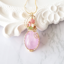 クンツァイト【愛の夢】送料無料 天然石 ワイヤージュエリー