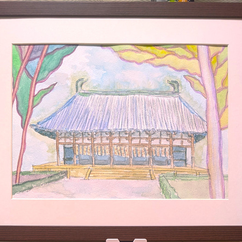 唐招提寺金堂 水彩画原画 (F4) 絵画 yko 通販 18599611｜Creema