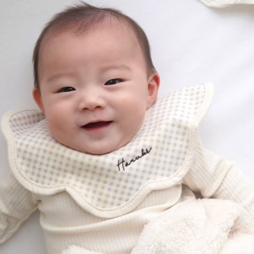 名入れ刺繍 スタイ 360度 よだれかけ 綿 シンプル 赤ちゃん 女の子