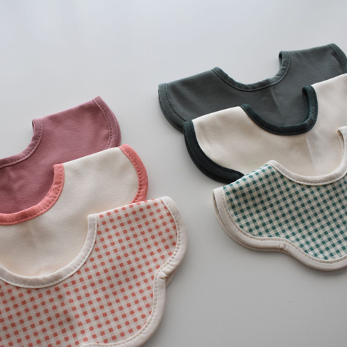 名入れ刺繍 スタイ 360度 よだれかけ 綿 シンプル 赤ちゃん