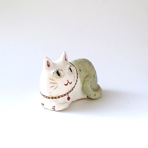 おしゃれネコさんの置物 N-18 ネコ 置物 陶器 その他置物 raku 通販