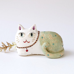 おしゃれネコさんの置物 N-18 ネコ 置物 陶器 その他置物 raku