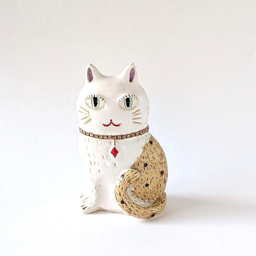 おしゃれネコさんの置物 N-18 ネコ 置物 陶器 その他置物 raku 通販