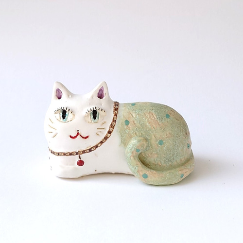 おしゃれネコさんの置物 N-18 ネコ 置物 陶器 その他置物 raku 通販