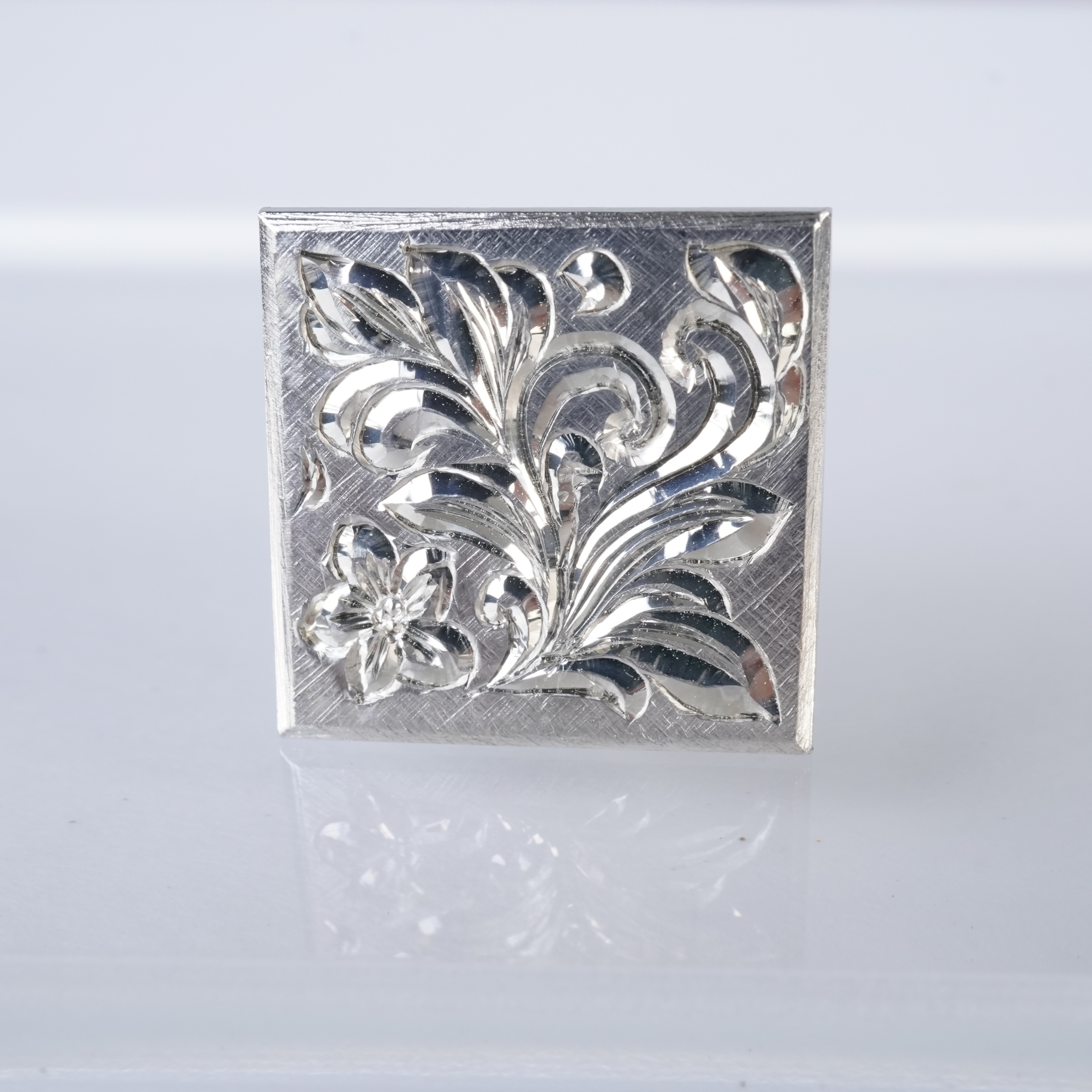 手彫り　帯留め　小 02（silver950）*s02