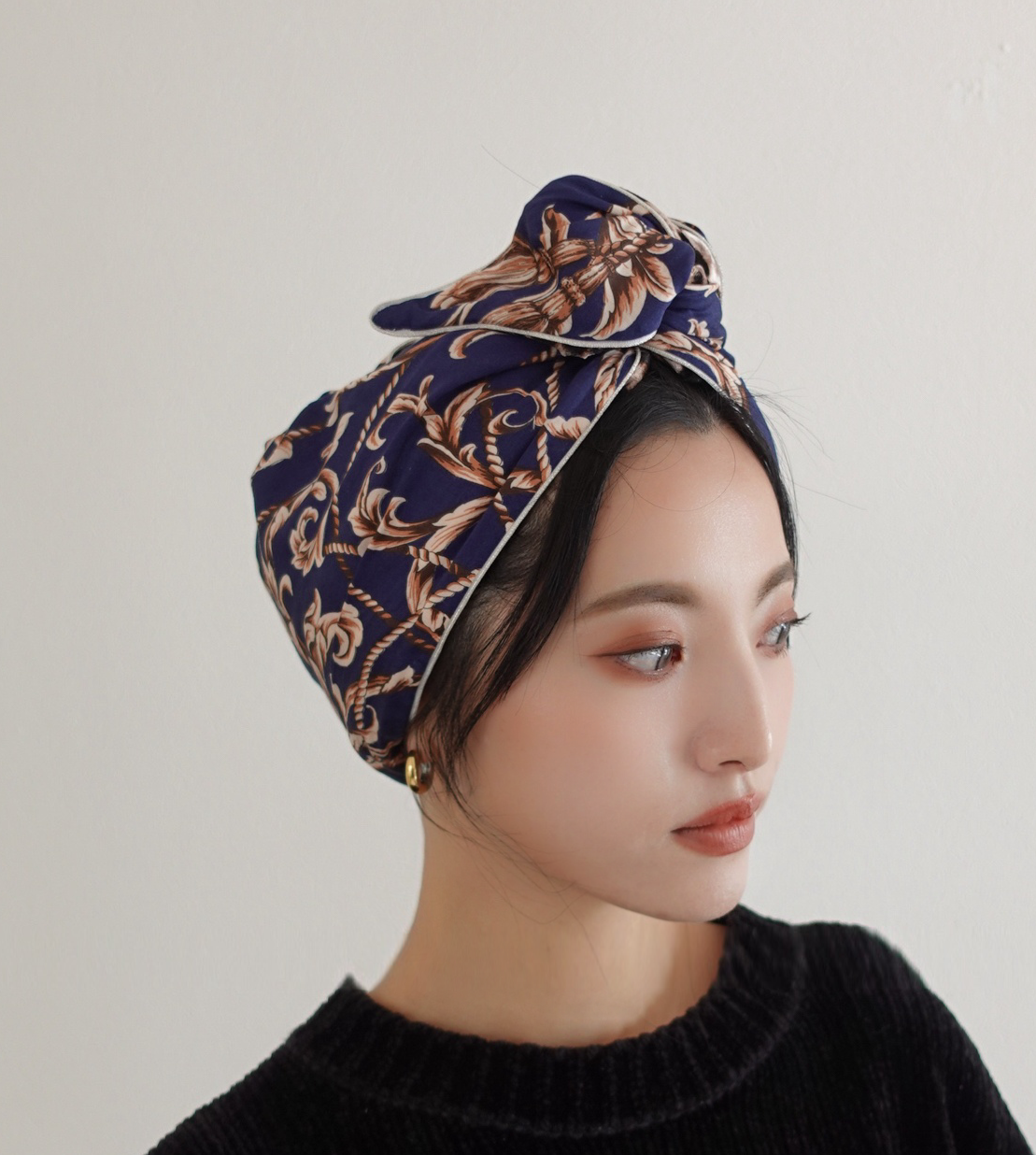 Sweet Glitter Leopard リバーシブル 全て包み込むヘアラップ カバーのみ　qppA®︎