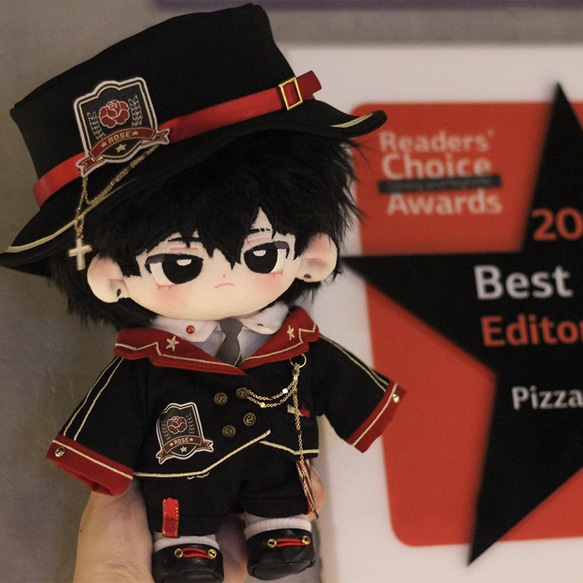 20cm着せ替えぬいぐるみ服 暗闇のバラセット 着せ替え人形 ぬいぐるみ ぬい服 背広 スーツ 洋服 おしゃれ イケメン 1枚目の画像