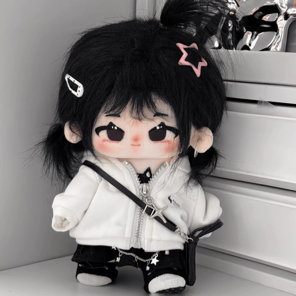 20cmぬいぐるみ 着せ替えぬいぐるみ ミミ 黒髪黒目 骨格付き可能