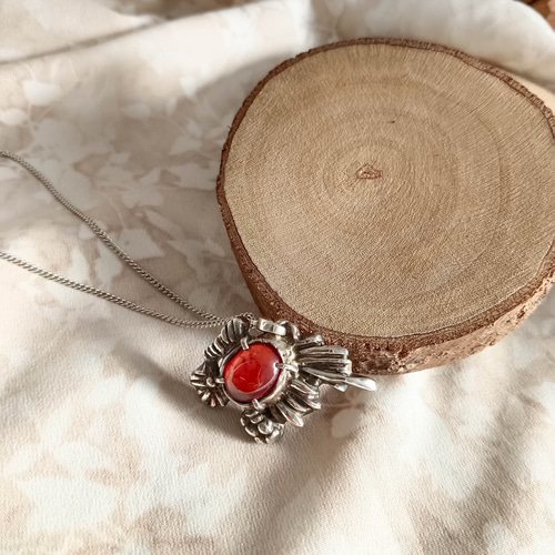 ヴィンテージ ネックレス ガーネット マルカジット シルバー925製 587 ヴィンテージ ネックレス ガーネット マルカジット シルバー925製 587