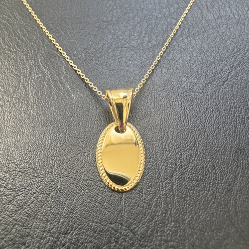 受注生産】K10 喜平用 ペンダント オーバル 10金 無垢 ペンダント