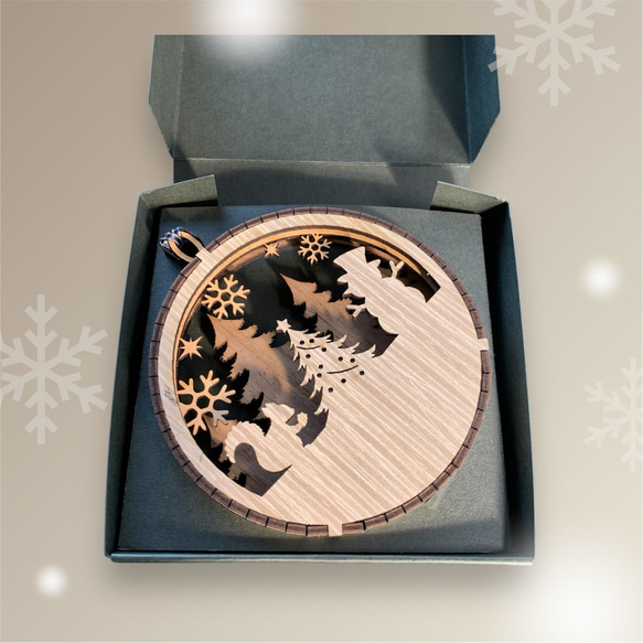木のぬくもりが感じれる　クリスマス　ウッド　オーナメント「layer」 4枚目の画像