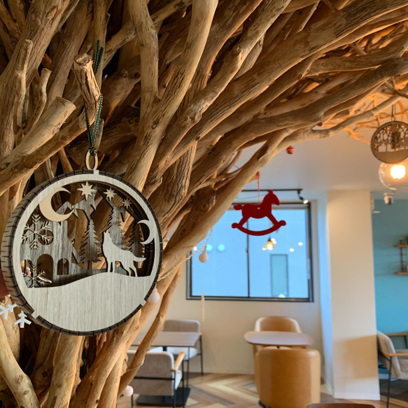 木のぬくもりが感じれる　クリスマス　ウッド　オーナメント「layer」 8枚目の画像