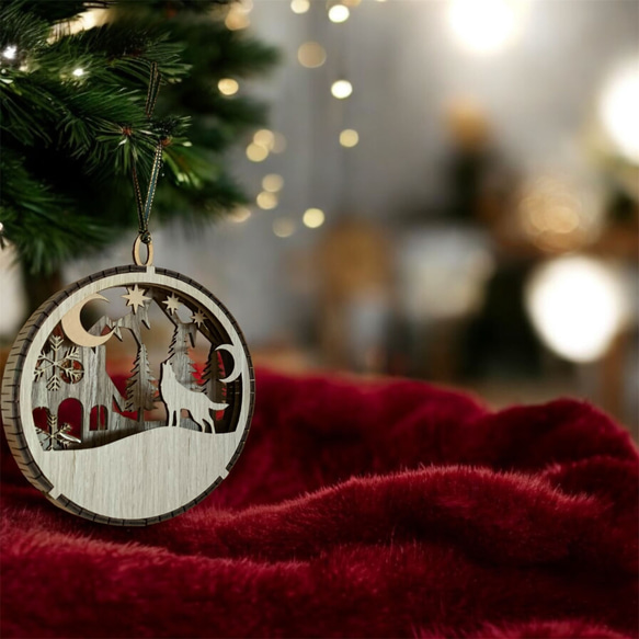 木のぬくもりが感じれる　クリスマス　ウッド　オーナメント「layer」 3枚目の画像