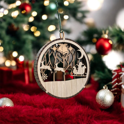 木のぬくもりが感じれる　クリスマス　ウッド　オーナメント「layer」 2枚目の画像