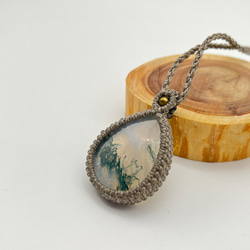 天然石のモザイクマクラメネックレス 送料無料】モスアゲート マクラメネックレス 天然石 ネックレス