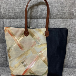 アンズルーム☆ハンドメイド☆着物×帯 リメイク☆トートバッグ